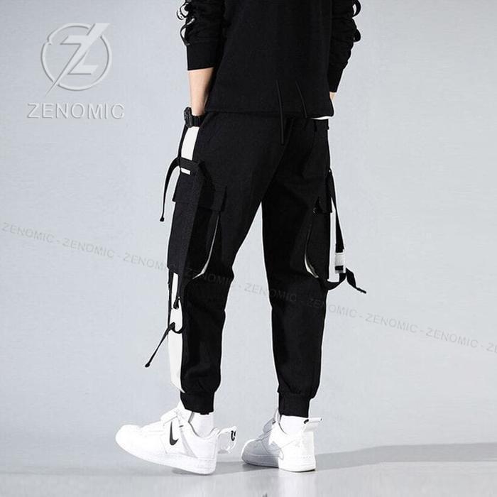 HARGA PRODUK Celana Korea Jogger Tali Hitam Pria Wanita Cargo Joger Hypebeast Korea Style trendy Men