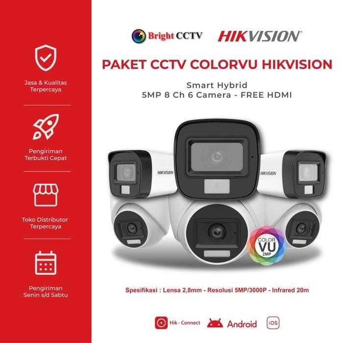 Paket Cctv Hikvision 5Mp 8 Ch 7 Camera