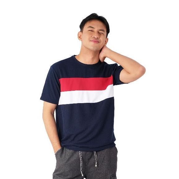 Poshboy Kaos Lengan Pendek Navy I Kaos Pria Kombinasi Furano