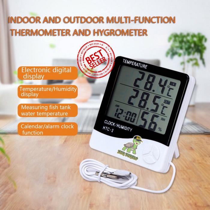 Thermometer Hygrometer Htc-2 Lengkap Termometer Higrometer Sulcata Pasti Ori