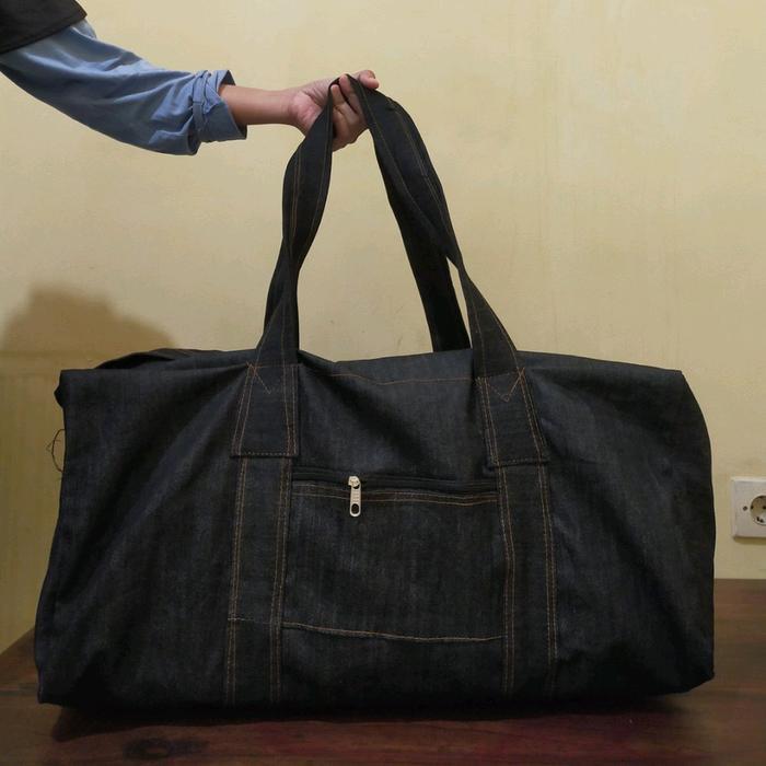 Travel Bag Jumbo Bahan Jeans // Tas Baju Besar // Tas Mudik Jumbo Tas Tebal Murah Tbk