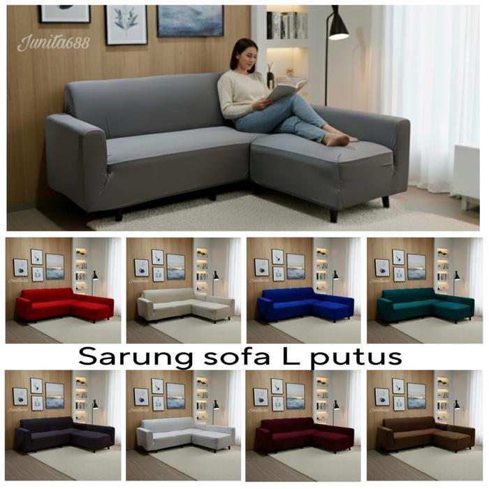 Cover sofa bentuk L PUTUS / Sarung PENUTUP SOFA L putus elastis