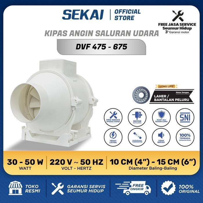 PROMOO SEKAI Kipas angin ekstraktor saluran udara ventilasi exhaust 4 Inch 6 Inch - DVF 475 / DVF