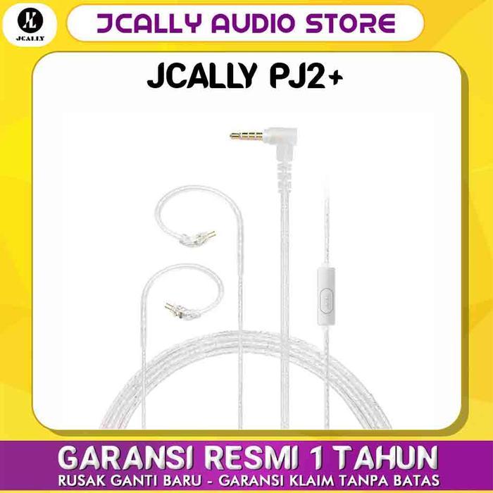 PROMO JCALLY PJ2+ 3.5mm Bend Silver Plated Earphone Upgrade Cable With Mic