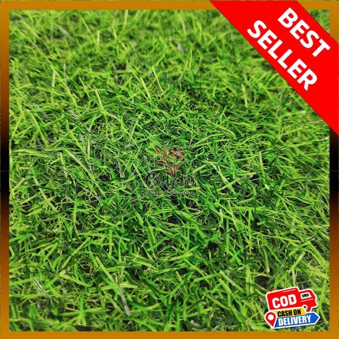 Karpet Rumput Sintetis Rumput Hijau Swiss 25 Cm x 25 Cm Artificial , Dekorasi Taman, Karpet Rumput,