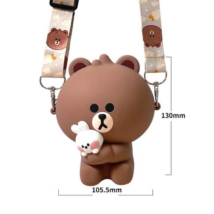 Line Friends Dompet Koin Dan Tas Kecil Brown
