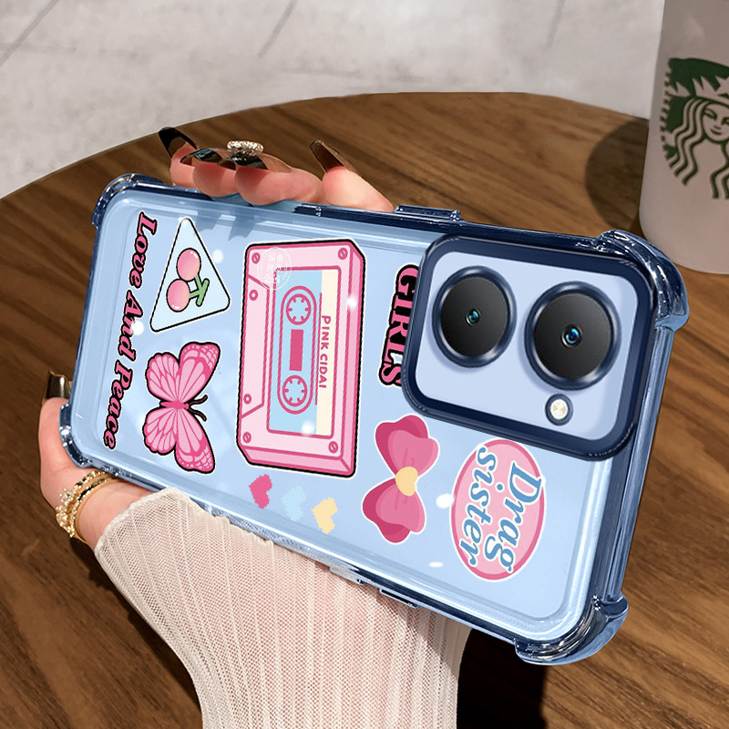 Casing Hp untuk VIVO Y03 Y03T Y18 Y18e Y18i Y18T Y28s 5G Y37 5G Case Casing Pistol stiker pola Cesin
