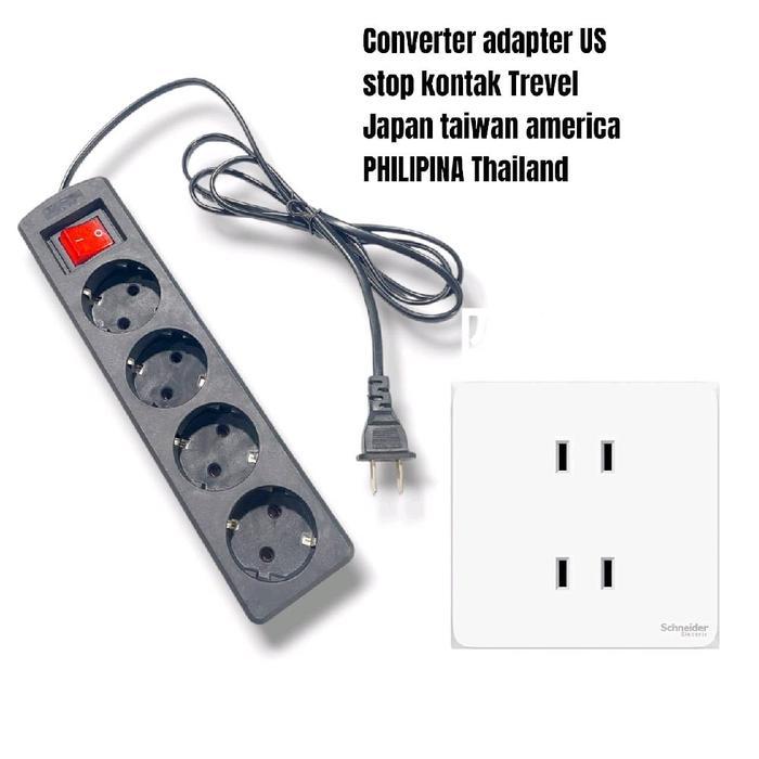 COLOKAN LISTRIK KAKI DUA 2 PIN GEPENG TRAVEL ADAPTOR USA JAPAN TIPE A - COLOKAN LISTRIK JEPANG