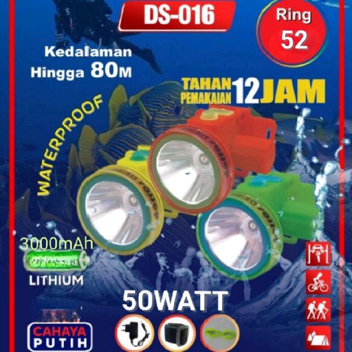 HOT PROMO Senter Kepala Selam Dorras 50Watt Baterai 3000mAh Tahan Hingga 12 Jam