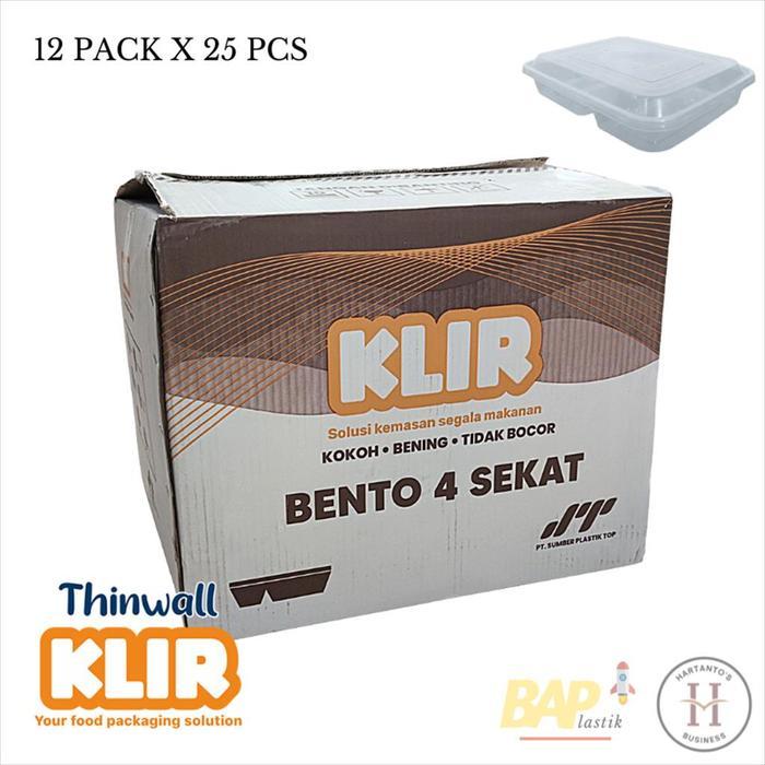 KLIR Thinwall Bento 4 Sekat 1 DUS 12 Pack - DOME