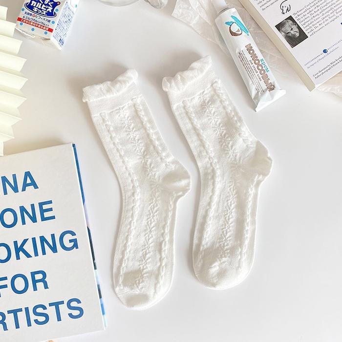 KK-78 kaos kaki lolita kaos kaki renda rajut