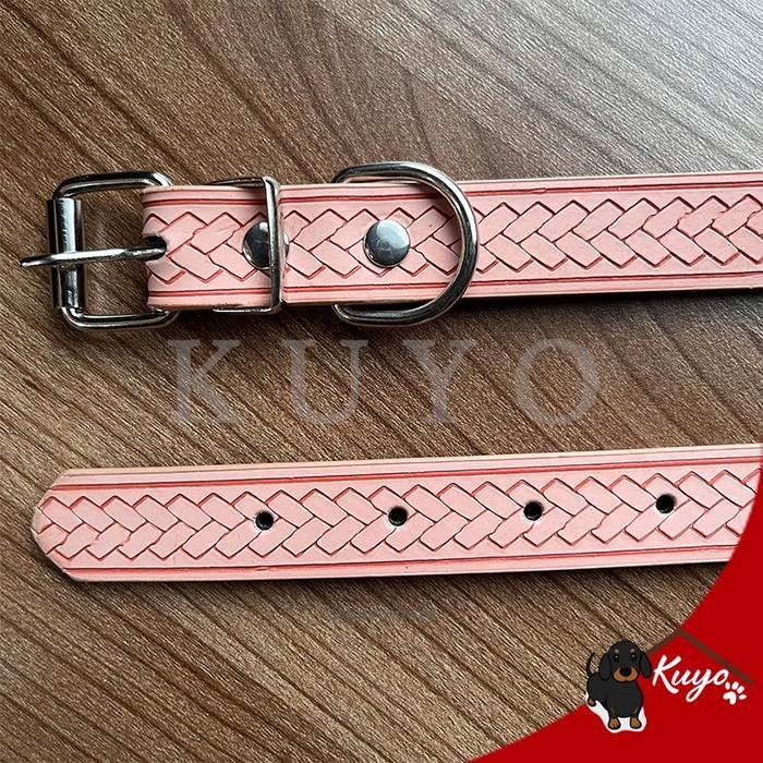 Promo Tali Kalung Anjing Kucing Tebal Besar Model Anyam Kulit - Pet Collar Original