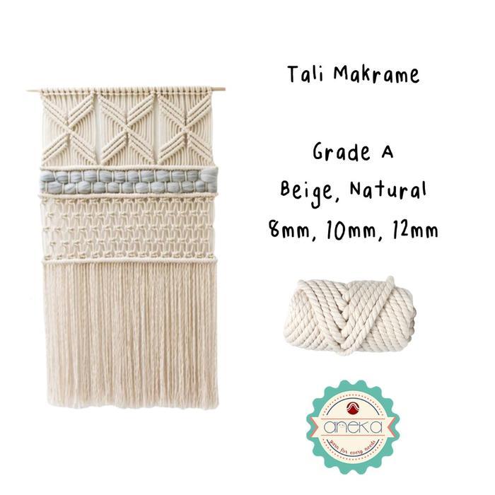 ANEKA - Benang Tali macrame makrame Grade A super katun cotton rope 6, 8, 10, 12 mm 1KG 500GR