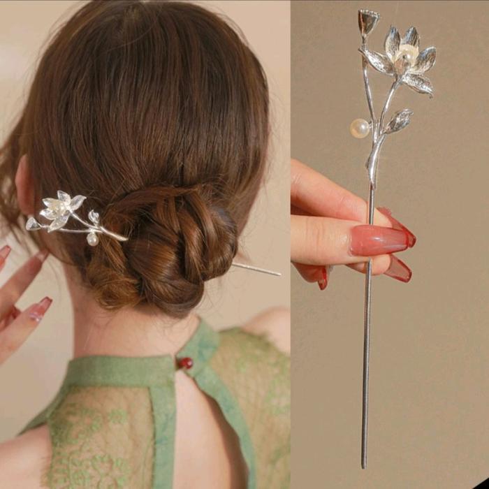Tusuk Sanggul Lotus Hair pin Chinese Style Hanfu Hairstick H108