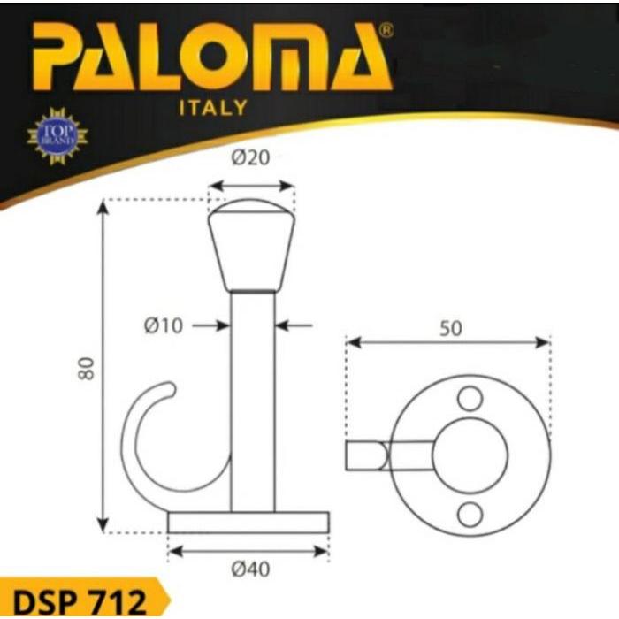 Door Stoper Penahan Pintu Dinding Karet Paloma Dsp 712