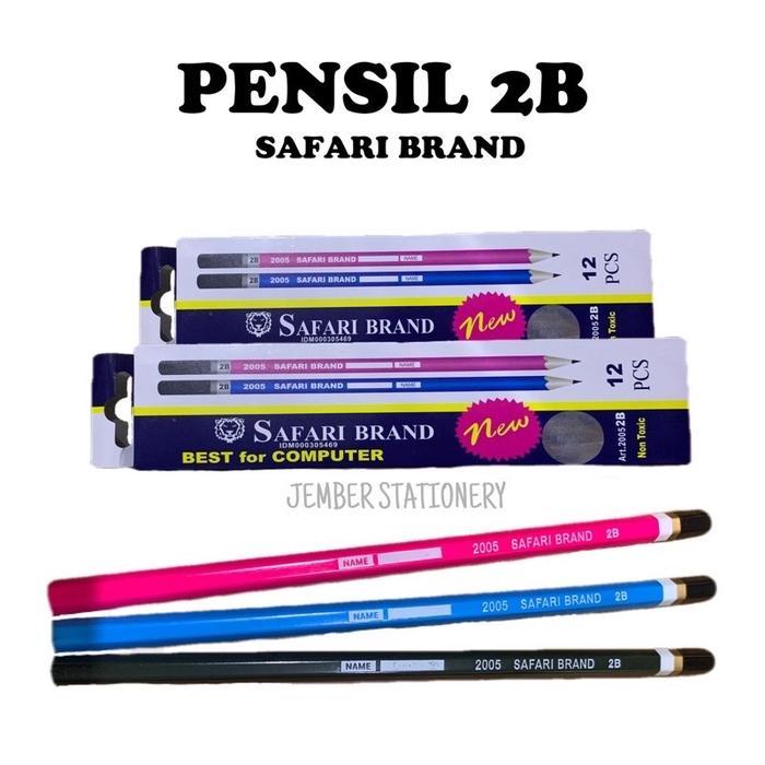 (12 pcs) Pensil Safari 2B Pensil 2B Murah