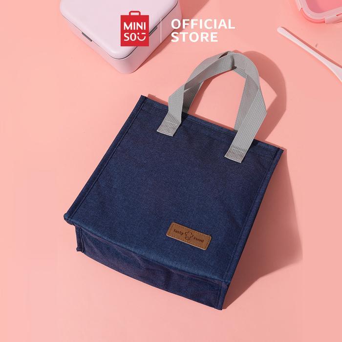 Promo Miniso Tas Bekal Tas Lunch Tote Bag Food Box Foil Lunch Box Tas Makan Siang Warna Solid