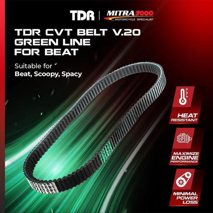 V Belt TDR Motor Beat Karbu (KVY) CVT Belt V.20 Green Line