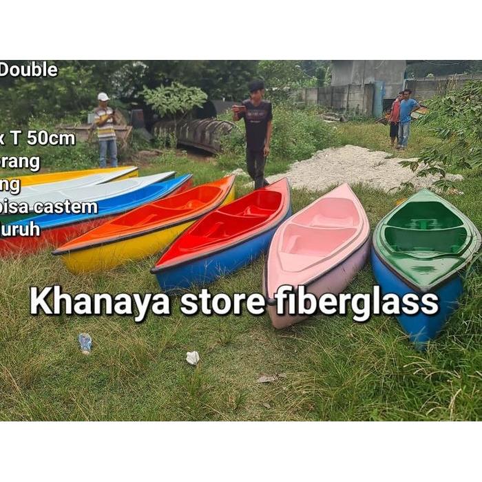 Perahu kano double dayung/perahu kapasitas 2 orang/perahu dayung fiber/perahu wisata baru