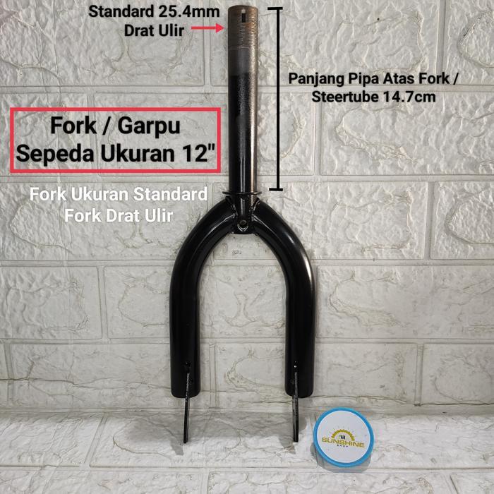 Fork Garpu Pipa Steertube Standard DRAT Ulir Sepeda Anak 12 16 18 BMX CTB SUMAX