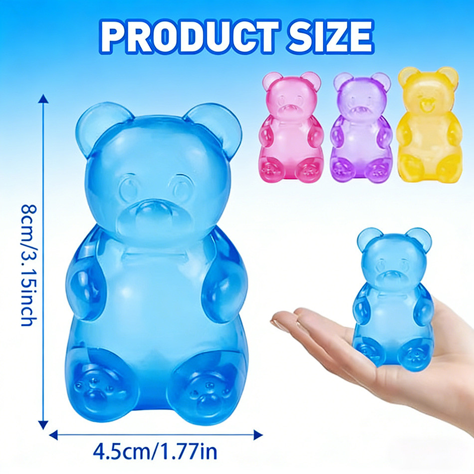 Stress Bear Squishy Ball Gummy Bear Toy Sugar Filled Squishy Stress Relief Ultra-Soft Decompression