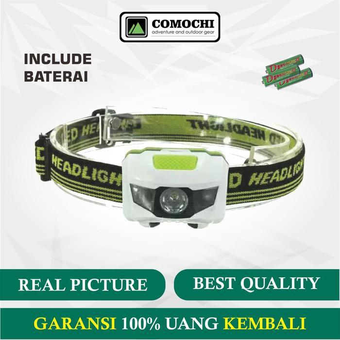 Eiger - Mitsuyama headlamp outdoor 3 mode cahaya free batrai AAA