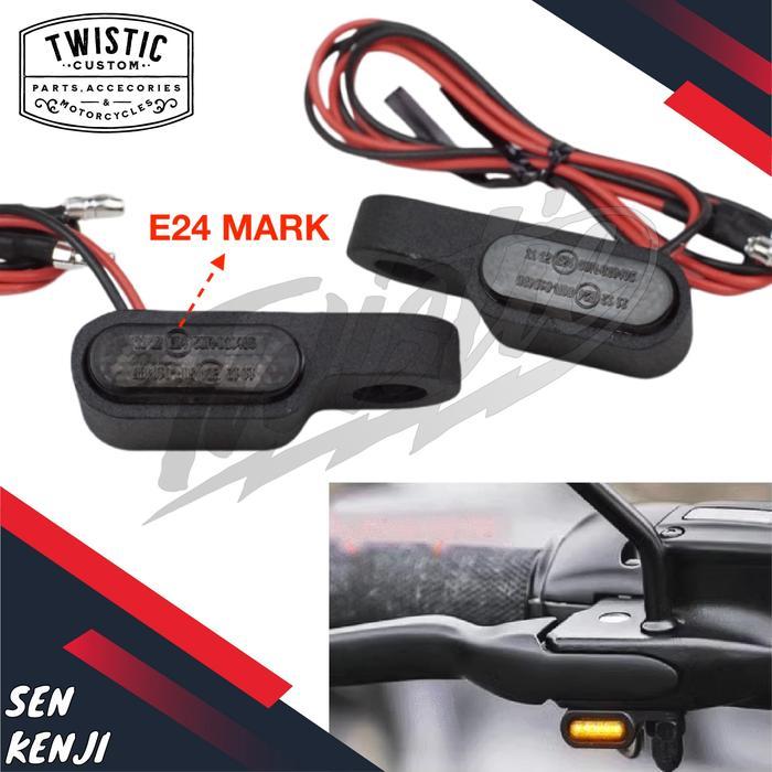 TERBARU Lampu Sen Sein Belok LED Spion Mini Kenji Motor Harley Triumph Benelli Patagonian Eagle 250