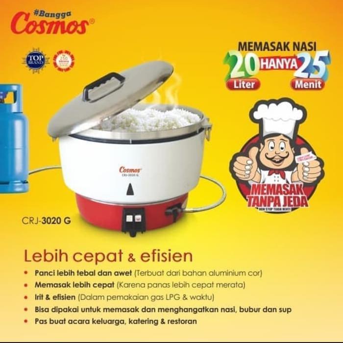 Murah Gas Rice Cooker Cosmos Crj3020 Cosmos CRJ 3020 Penanak nasi - hitam