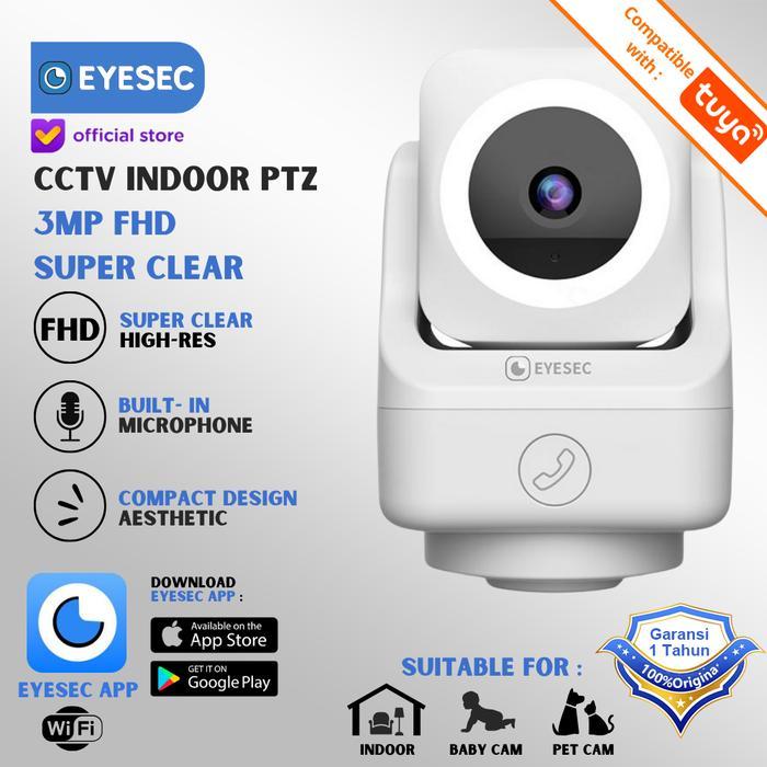 CCTV Indoor EYESEC Ultra HD Smart CCTV Indoor 360+180 AI Pendeteksi Manusia Wireless 3X Zoom