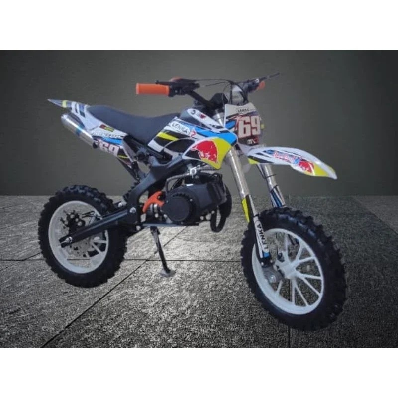 Motor trail mini lenka mc 69 motor anak  Bensin 50cc dengan stilker 2023