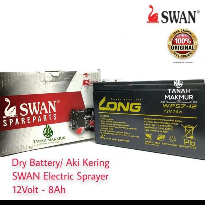 sarisa_shopp BATERAI AKI KERING LONG SEMPROTAN SWAN ELEKTRIK LONG 12V 7Ah ELECTRIC SPRAYER F16 BE16
