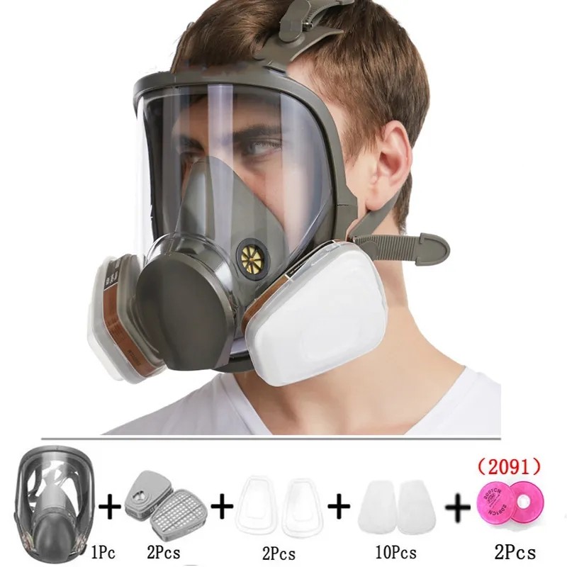 6800 Gas Mask Anti-Fog Full Face Respirator Industrial Painting Spraying Respirator Safety Work