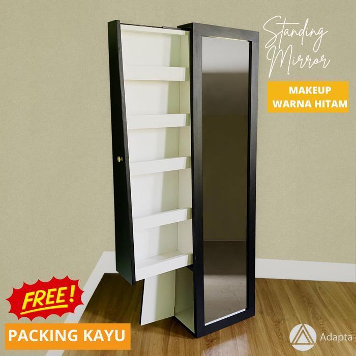 Adapta- Cermin Standing Mirror Full Body Makeup & Hijab - Cermin Berdiri Kombinasi + Lampu LED -