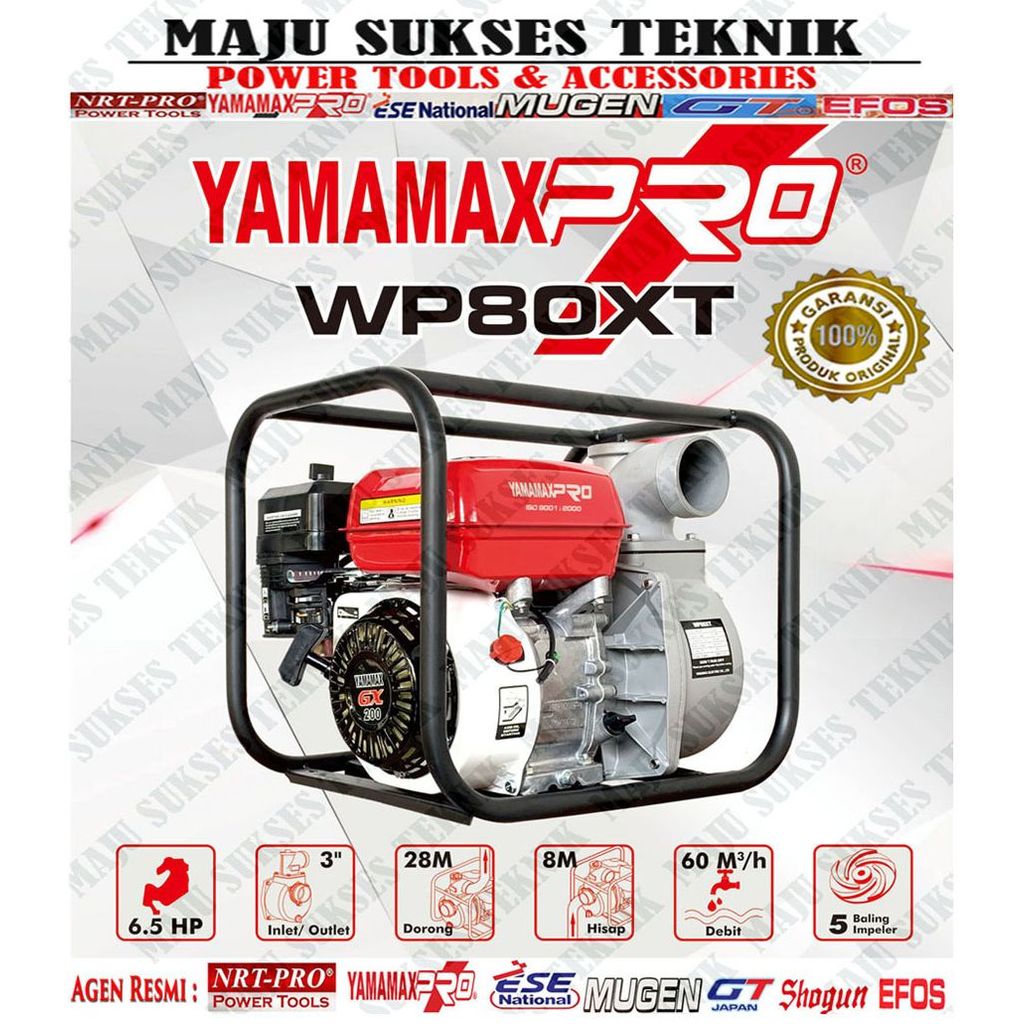 YAMAMAX PRO WP-80XT GASOLINE WATER PUMP /Pompa Air Alkon Pompa Air Irigasi 3 inch YAMAMAX PRO WP-80X