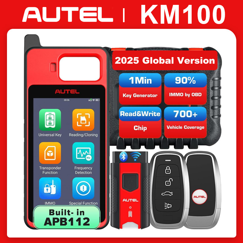 . Autel Maxiim Km100 Key Fob Programming Immobilizer Tool 2Pcs Autel Ikey For 60S Key Generation Obd