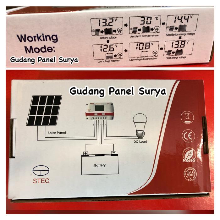 Solar Charge Controller 10A Scc 10A Scc Stec 10 A 12/24V Pwm Display