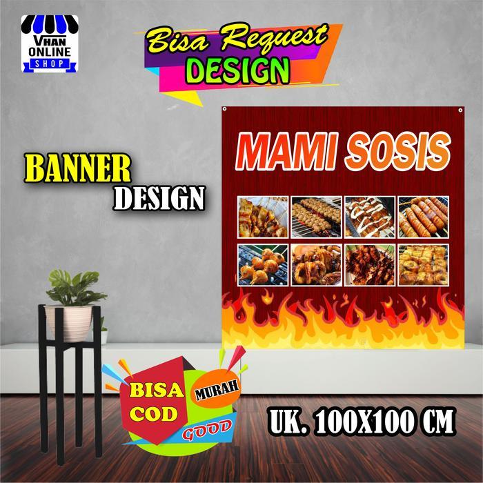 Spanduk Banner Sosis Bakar, Bakso Bakar, Seafood Bakar Murah Bagus
