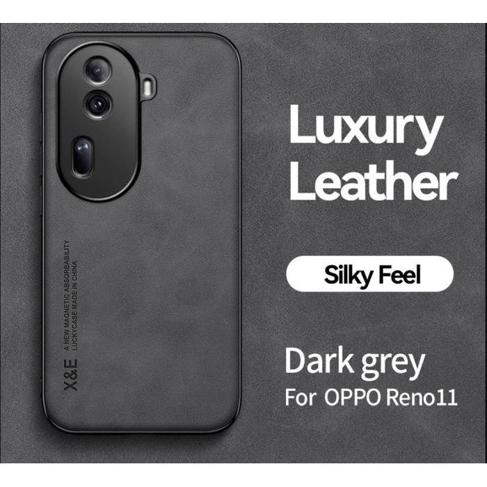 Nyimas_Case Case Oppo Reno 11 5G / Reno11 Pro 5G Leather Magnetic Suede Casing Tekstur Kulit Domba