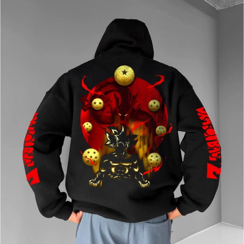 New official Dragon Ball anime character print unisex hoodie Y2K style loose oversized hoodie anime
