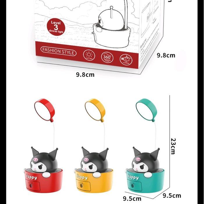 Lampu Baca Kuromi Meja Belajar Rautan Pensil / Pajangan Kuromi Kelapa Goyang led lamp bulat