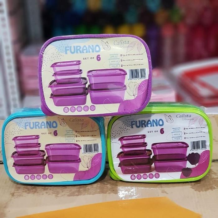 Calista Furano Premium 6pcs Wadah Penyimpanan Kulkas Food Container