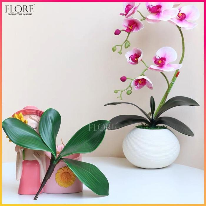 Daun Anggrek Latex [M] /Daun Anggrek Latex Jumbo/Daun Anggrek Artificial (KN-384)