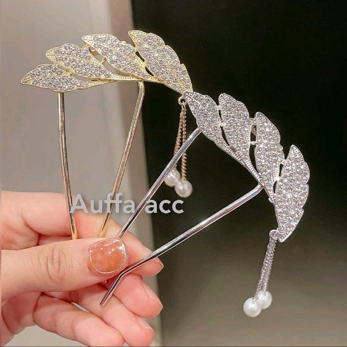 Tusuk Konde Modern/Tusuk Sanggul Daun/Hiasan Sanggul Modern/Tusuk Konde Terlaris