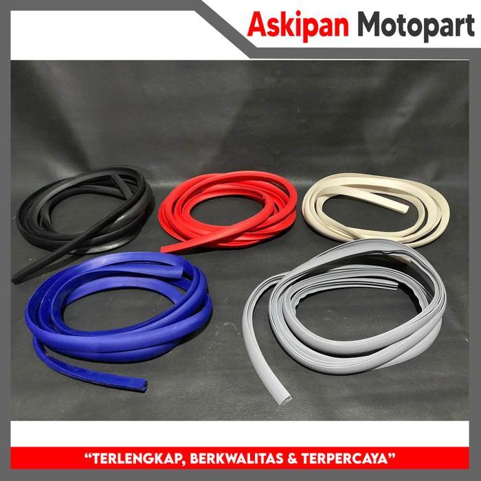 Karet lis slipir tepong vespa grade A bagus warna hitam putih biru abu merah vespa super sprint px