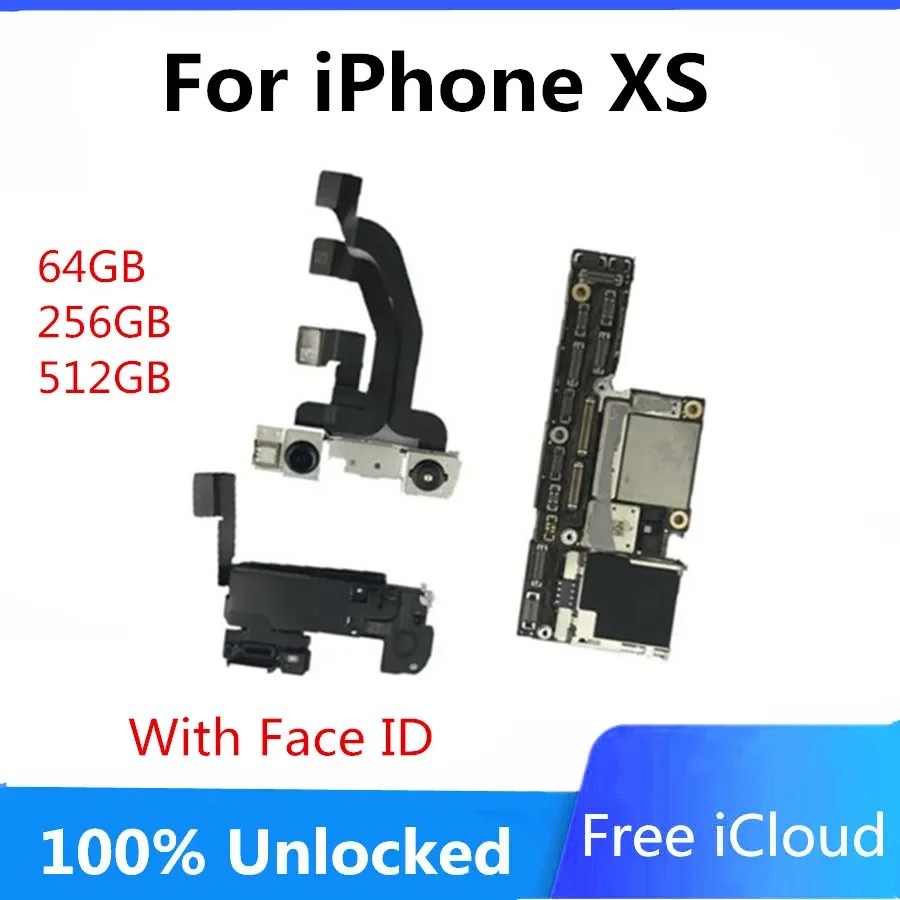 For iPhone X Motherboard With Face ID 64GB 128GB 256GB Logic board 100% Original Unlocked Mainboard