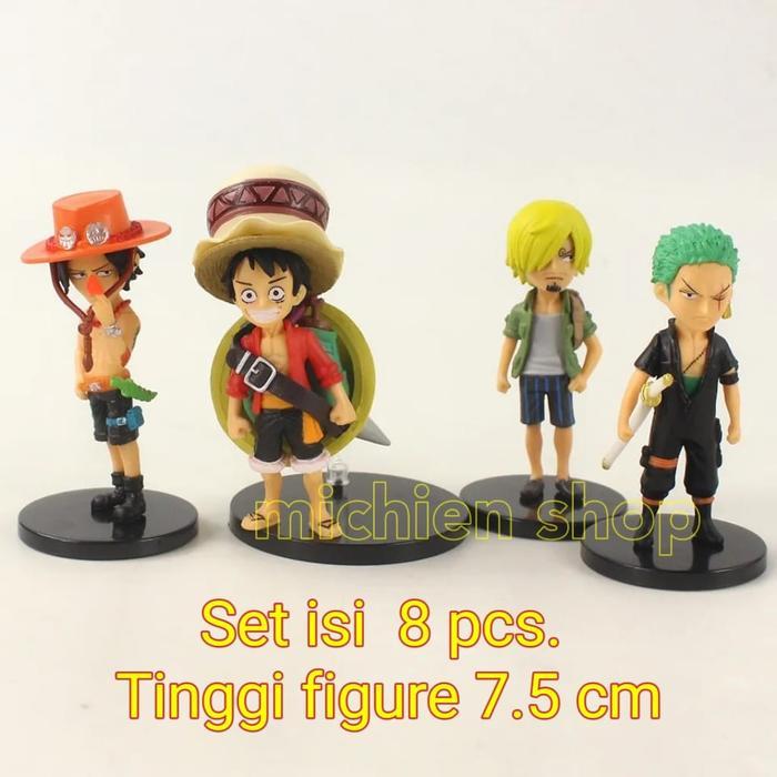 ACTION FIGURE ONE PIECE LUFFY ZORO SABO NAMI STAMPEDE SET 8PCS