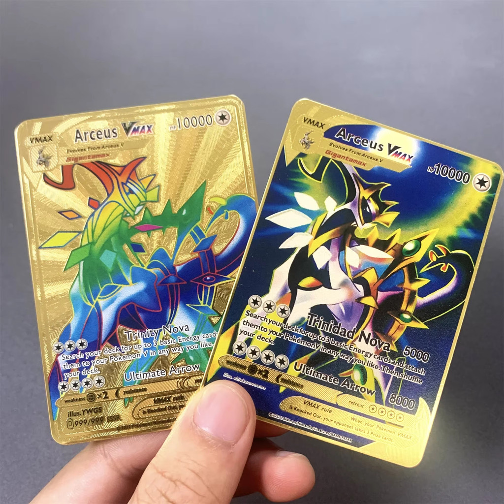 999999 Points HP Pokemon Metal Card Charizard Golden Metal Super Cards English Card Mewtwo Vmax Mega
