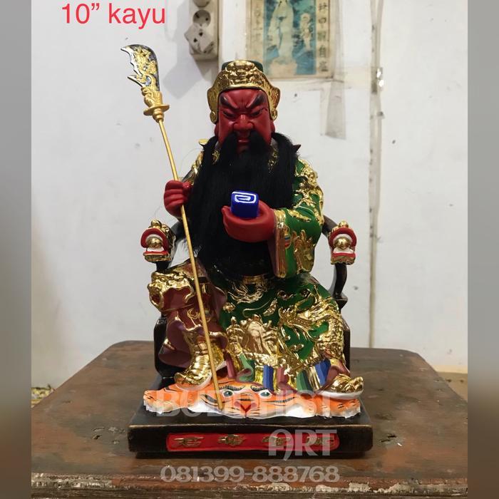 Terlaris Patung Dewa Kwankong Kwan Kong Guan Yu 10 Inch Kayu Pegang Buku 01 Best Quality