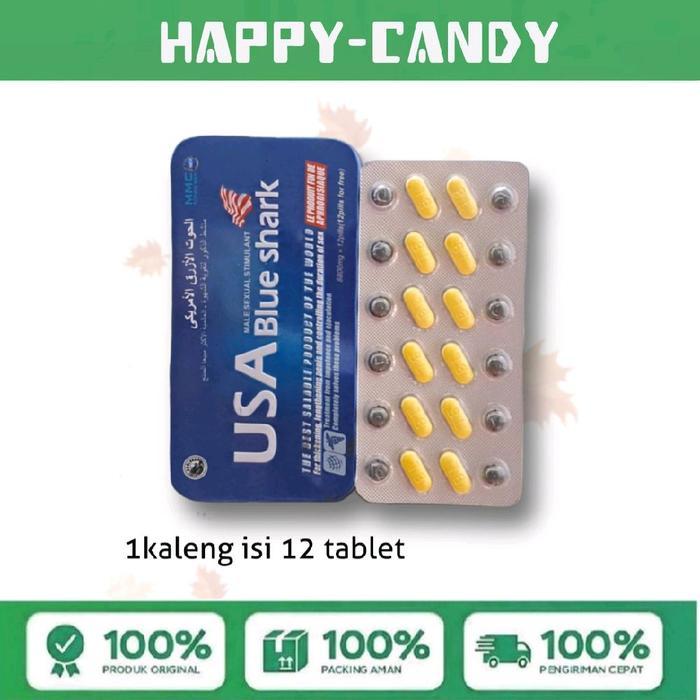 DISKON Ready BlueShark Usa Original 1Kaleng 12 butir Herbal Pria Import Asli