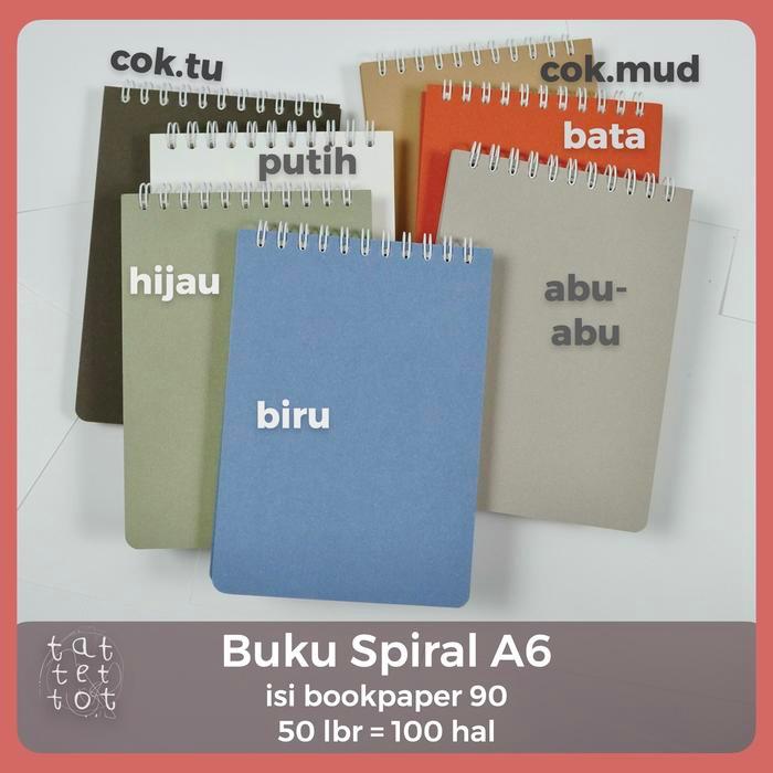 "New" BUKU SPIRAL A6 ISI BOOKPAPER 90 GSM 50 LEMBAR NOTEBOOK A6 RING